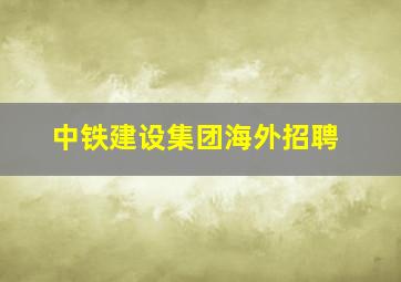 中铁建设集团海外招聘