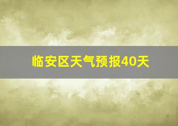 临安区天气预报40天