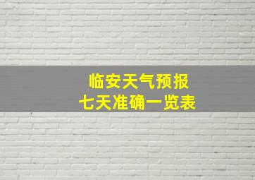 临安天气预报七天准确一览表