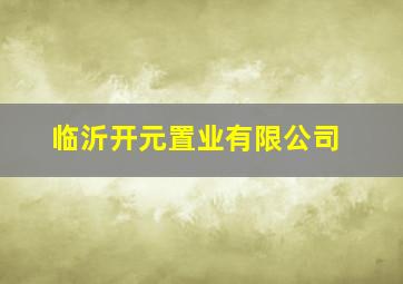 临沂开元置业有限公司