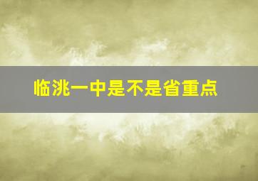 临洮一中是不是省重点