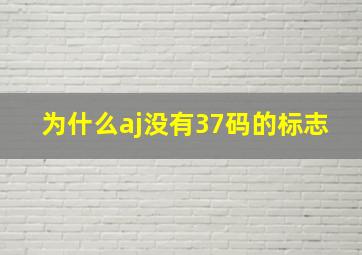 为什么aj没有37码的标志