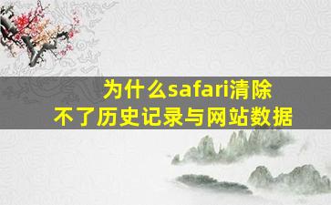 为什么safari清除不了历史记录与网站数据