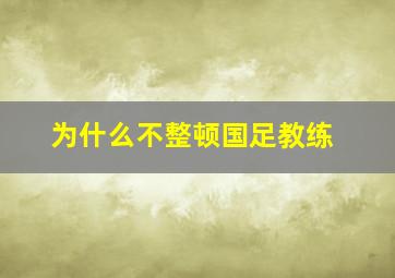 为什么不整顿国足教练