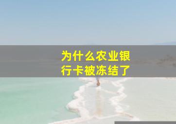 为什么农业银行卡被冻结了