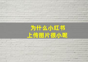 为什么小红书上传图片很小呢