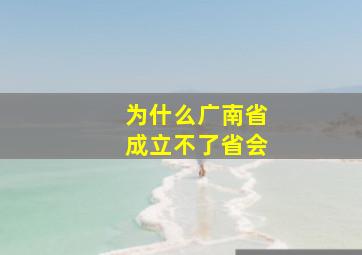 为什么广南省成立不了省会