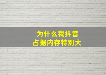 为什么我抖音占据内存特别大