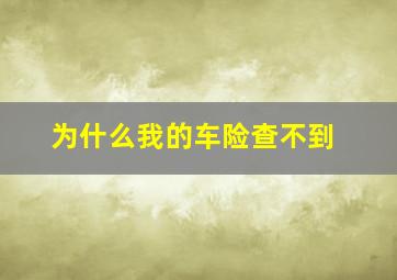 为什么我的车险查不到