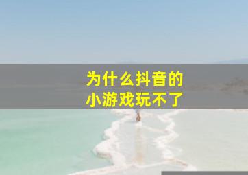 为什么抖音的小游戏玩不了