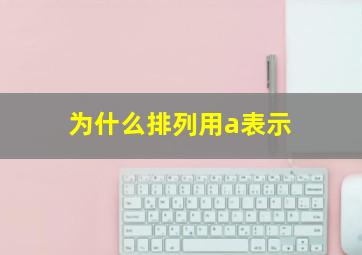 为什么排列用a表示