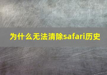 为什么无法清除safari历史