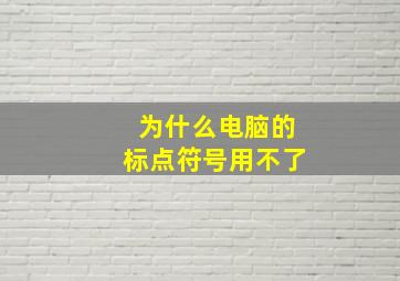 为什么电脑的标点符号用不了