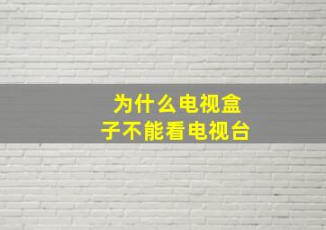 为什么电视盒子不能看电视台