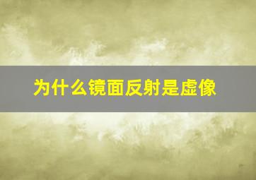 为什么镜面反射是虚像