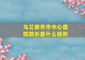 乌兰察布市中心医院院长是什么级别