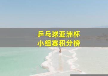 乒乓球亚洲杯小组赛积分榜