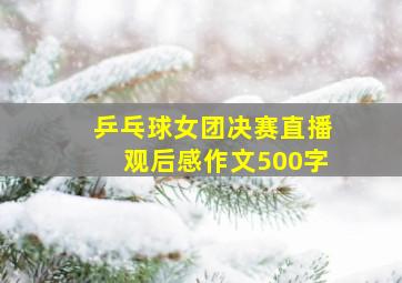 乒乓球女团决赛直播观后感作文500字