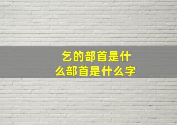 乞的部首是什么部首是什么字