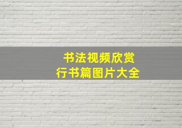 书法视频欣赏行书篇图片大全