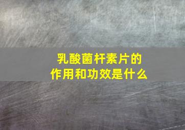 乳酸菌杆素片的作用和功效是什么