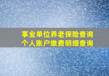 事业单位养老保险查询个人账户缴费明细查询