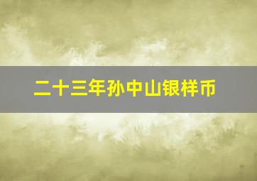 二十三年孙中山银样币