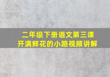 二年级下册语文第三课开满鲜花的小路视频讲解