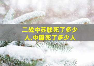 二战中苏联死了多少人,中国死了多少人