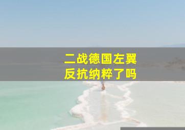 二战德国左翼反抗纳粹了吗