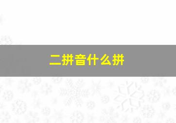 二拼音什么拼