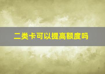 二类卡可以提高额度吗