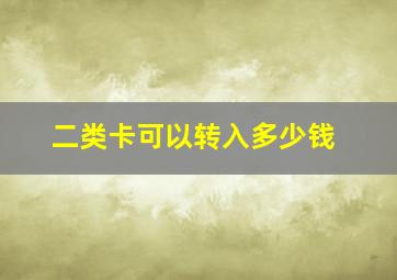 二类卡可以转入多少钱