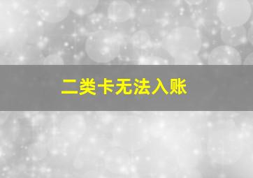 二类卡无法入账