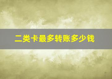 二类卡最多转账多少钱