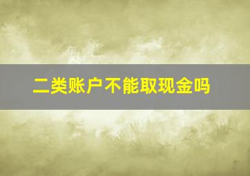 二类账户不能取现金吗