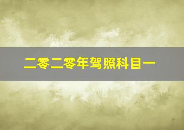 二零二零年驾照科目一