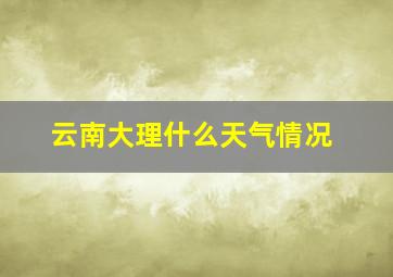 云南大理什么天气情况