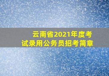 云南省2021年度考试录用公务员招考简章