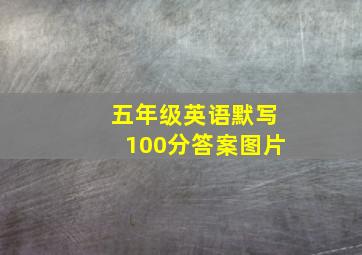 五年级英语默写100分答案图片