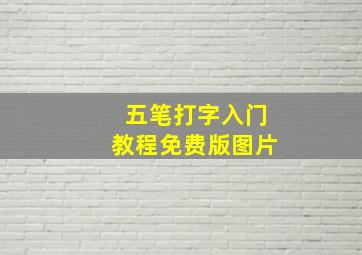 五笔打字入门教程免费版图片