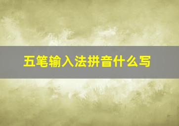 五笔输入法拼音什么写