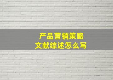 产品营销策略文献综述怎么写