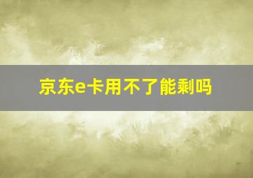 京东e卡用不了能剩吗