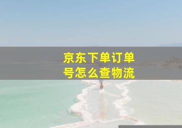 京东下单订单号怎么查物流