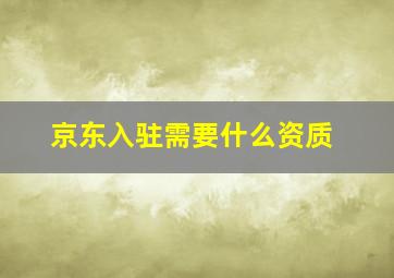 京东入驻需要什么资质