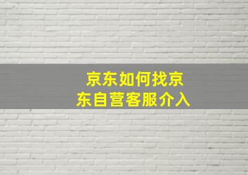 京东如何找京东自营客服介入