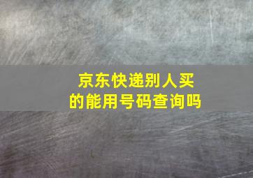 京东快递别人买的能用号码查询吗