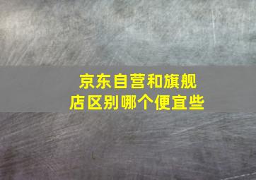 京东自营和旗舰店区别哪个便宜些