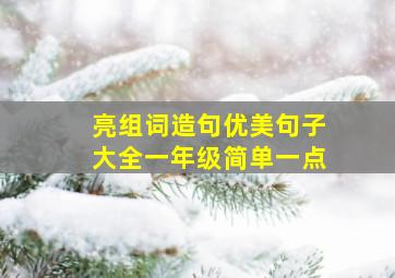 亮组词造句优美句子大全一年级简单一点